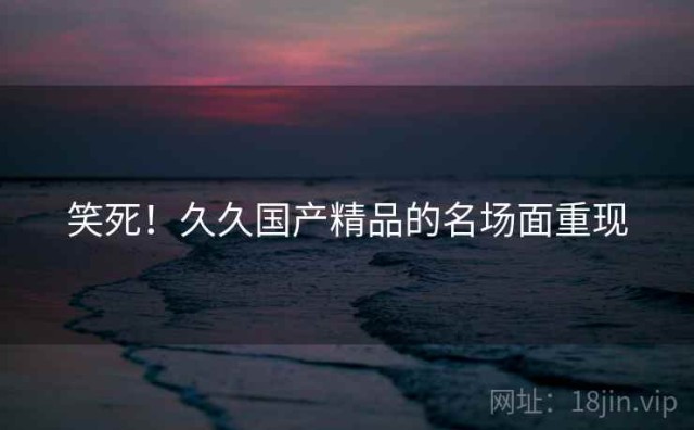 笑死！久久国产精品的名场面重现