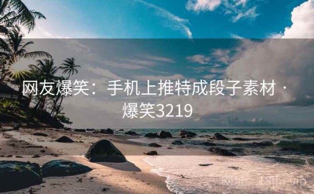 网友爆笑：手机上推特成段子素材 · 爆笑3219
