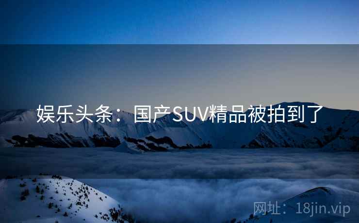 娱乐头条：国产SUV精品被拍到了